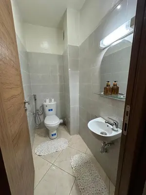 a bathroom with a toilet and a sink at Marrakech mahamid location vacances 3 chember in Marrakech
