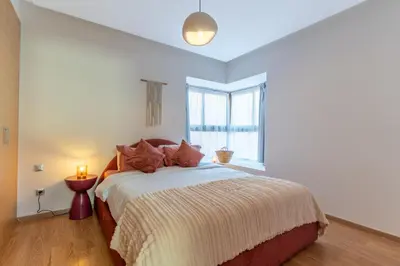 a white bedroom with a bed and a window at Private Pool Villa Facing Golf Luxury inMarrakech in Marrakech