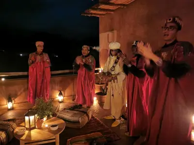 a group of people standing in a room with lights at Proworkshop in Marrakech