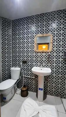 a bathroom with a toilet and a sink at Hotel & Riad Celia in Marrakech