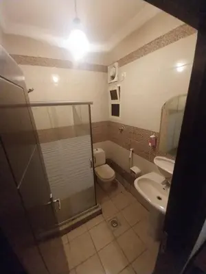a bathroom with a shower and a toilet and a sink at شقة مروان in Marrakech