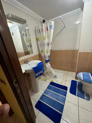 a bathroom with a shower and a toilet and a sink at Appartement, centre-ville, Marrakech, Gueliz in Marrakech
