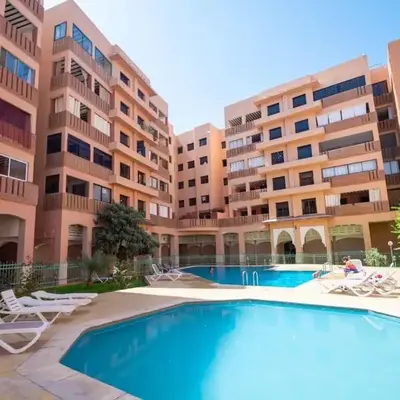 Calm Apartment with Pool in Geuliz marrakech Close to Medina