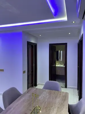 a conference room with a wooden table and chairs at prestige 2 bedroom appartment in Marrakesh in Marrakech