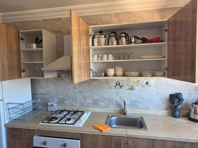 a kitchen with a sink and a counter top at Appartement Lady Plaza 3 in Marrakech
