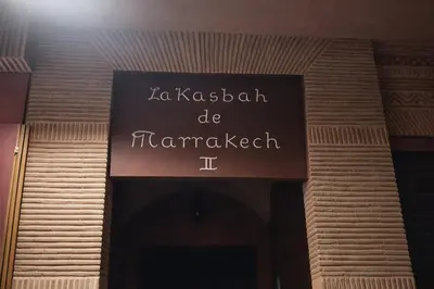 a sign that says kazakh be harakhstakh ii at Spacious studio with pool Guéliz in Marrakech