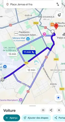 a map of the city of paris with streets at Appartement Serein 10 min jamaa el fnaaa in Marrakech