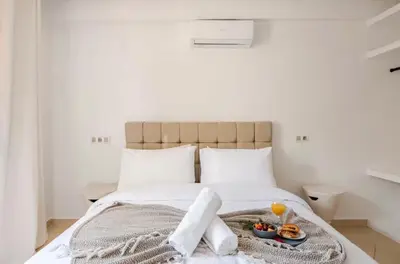 a bed with a blanket and a tray of food on it at Rental unit in Marrakech in Marrakech