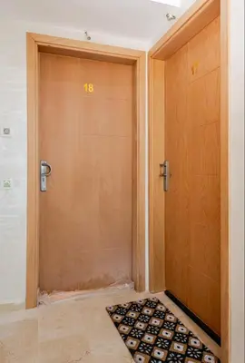a door in a room with a mat in front of it at Rental unit in Marrakech in Marrakech