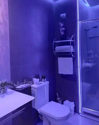 a bathroom with a toilet and a sink and a shower at Apartment gueliz in Marrakech
