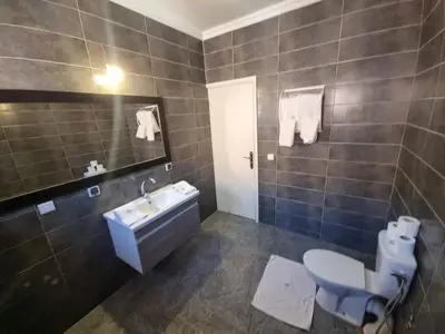 a bathroom with a sink and a toilet at Villa Victor Hugo in Marrakech