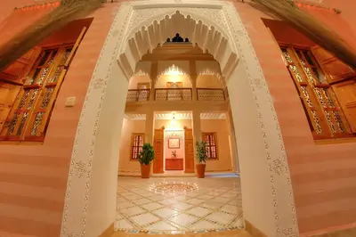 a view of the lobby of a building at Dar Tasnime in Marrakech