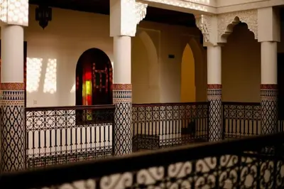 a view of the inside of a building at Riad Yakimour in Marrakech