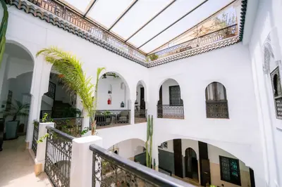 arium of a building with a skylight at Riad Dar Massai in Marrakech