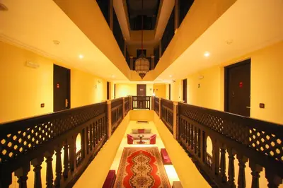 a view of a balcony from the top of a building at Hotel El Hadna By HMS in Marrakech