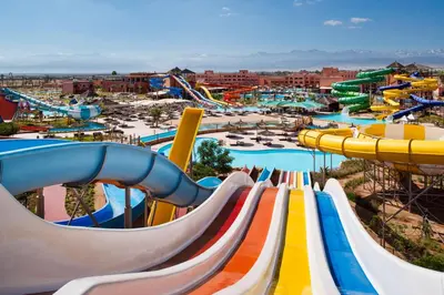 a roller coaster at a water park at Pickalbatros Aqua Fun Club All Inclusive in Marrakech