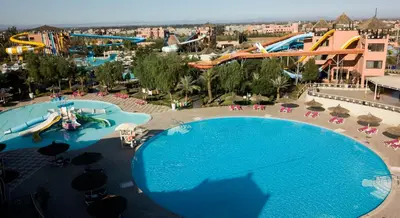 an overhead view of a water park with slides at Pickalbatros Aqua Fun Club All Inclusive in Marrakech