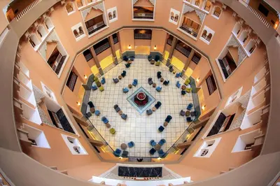 an overhead view of a room in a building at Rose Aqua Park Hotel in Marrakech
