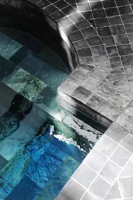 an overhead view of a pool of water at Riad Dar Bahi in Marrakech