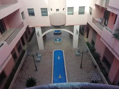 an overhead view of a hallway in a building at LINA APPARTEMENT in Marrakech