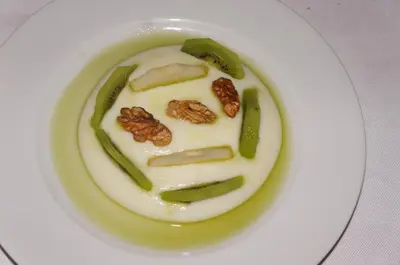a plate of food with green beans and asparagus at Riad Shanima SPA Marrakech in Marrakech