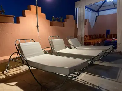a group of hospital beds in a room at Riad Samarine in Marrakech