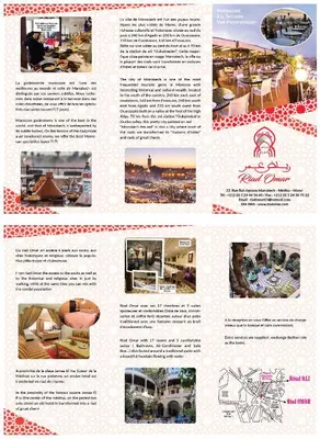 a page of a brochure for a house at Riad Omar in Marrakech