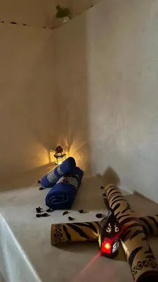a room with some objects on the floor in a room at RIAD DAR LFONOUN in Marrakech