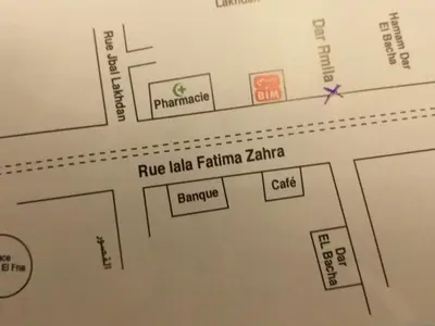 a map of the rue la latina zanza at Dar Rmila 4 in Marrakech