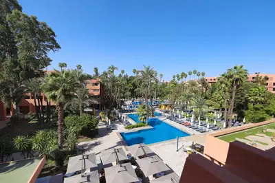 an aerial view of the pool at the resort at Kenzi Rose Garden in Marrakech