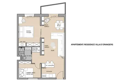 a floor plan of a house at Appartements Brummell Marrakech in Marrakech