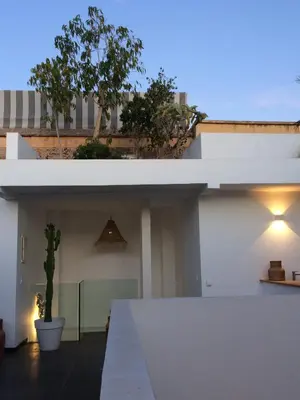 a view from the roof of a house with a cactus at Riad Love B&B in Marrakech