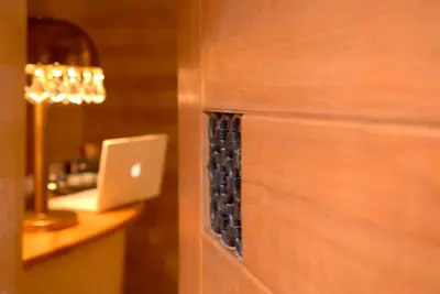 a door with a laptop on top of a wall at MAISON MK Adults ONLY - Music Riad in Marrakech