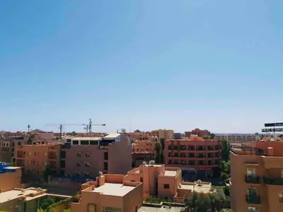 an aerial view of a city with buildings at Luxueux appartement entre Gueliz et l'Hivernage avec WIFI in Marrakech