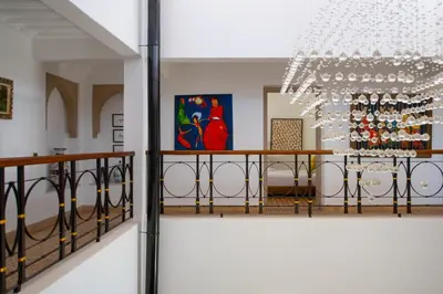 a room with a display of wine bottles at Villa Cartier in Marrakech
