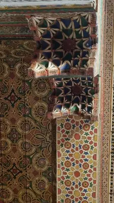 a room with mosaics on the floor of a building at The Douiria in Marrakech