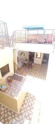 an overhead view of a house with a balcony at Riad chaoui house in Marrakech
