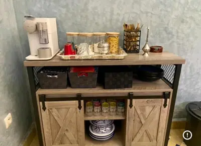 a wooden shelf with food on top of it at Le Havre de paix in Marrakech