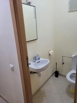 a bathroom with a sink and a toilet at Basic appartement avec Parking in Marrakech