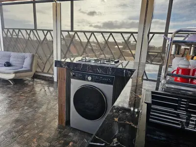a washing machine sitting on top of a house at Appartement funny house a place jamaa el fna de marrakech in Marrakech