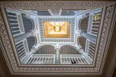 an overhead view of the ceiling of a building at Riad Glatt K in Marrakech