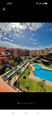 an aerial view of a resort with a swimming pool at appaartement M23 premium village in Marrakech