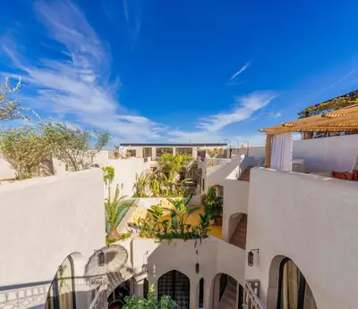 an aerial view of a white building at Riad XO in Marrakech