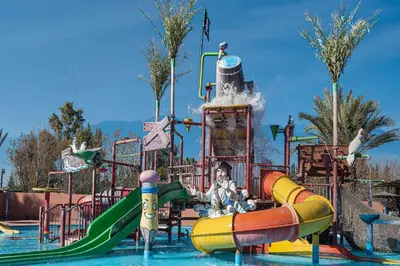 a water park with a water slide and a water slide at Eden Andalou Aquapark & Spa in Marrakech